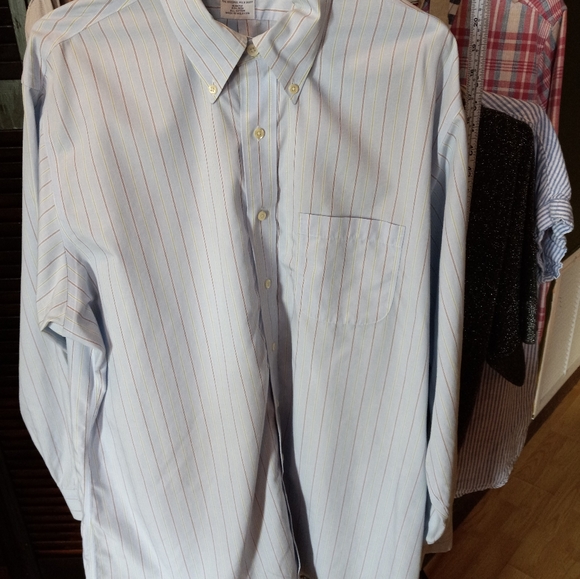 Brooks Brothers Slim Fit Blue 1/2-36 Button Down Front Pocket Long Sleeves Shirt - Picture 7 of 7